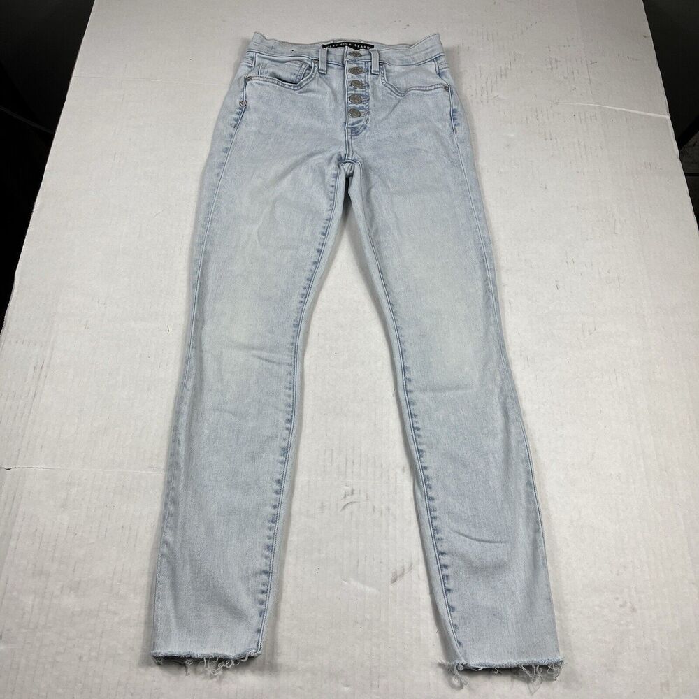 Veronica Beard Debbie Ankle Skinny Jeans Blue Slim High Rise Button Fly Size 24